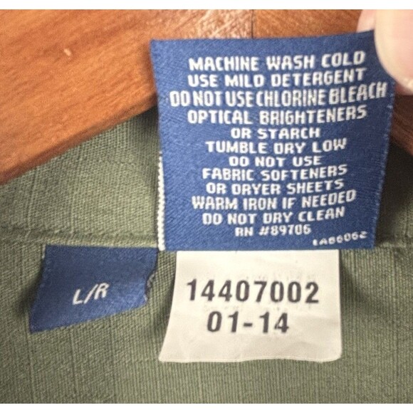 Propper® Men Green Tactical Shirt Large Long Sleeve Milt Work Uniform Button Up - Picture 5 of 9